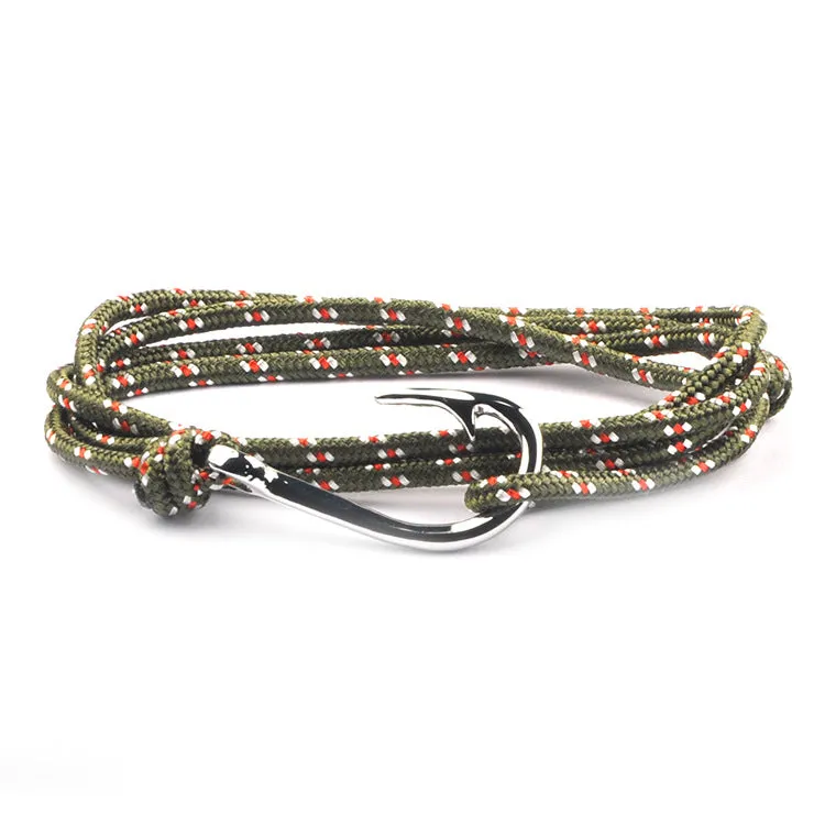 Viking Miansai Style Navy Style Fish Hook Anchor Bracelet