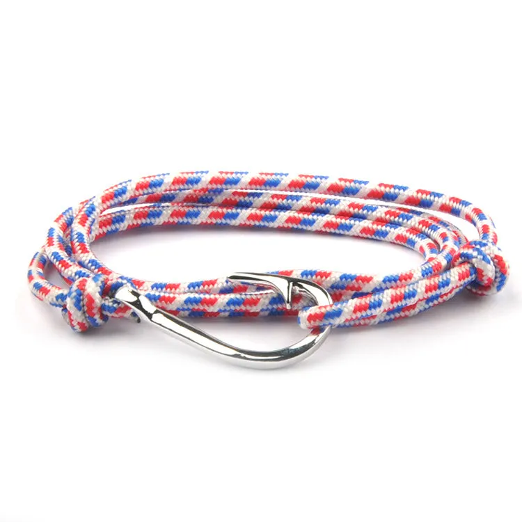 Viking Miansai Style Navy Style Fish Hook Anchor Bracelet