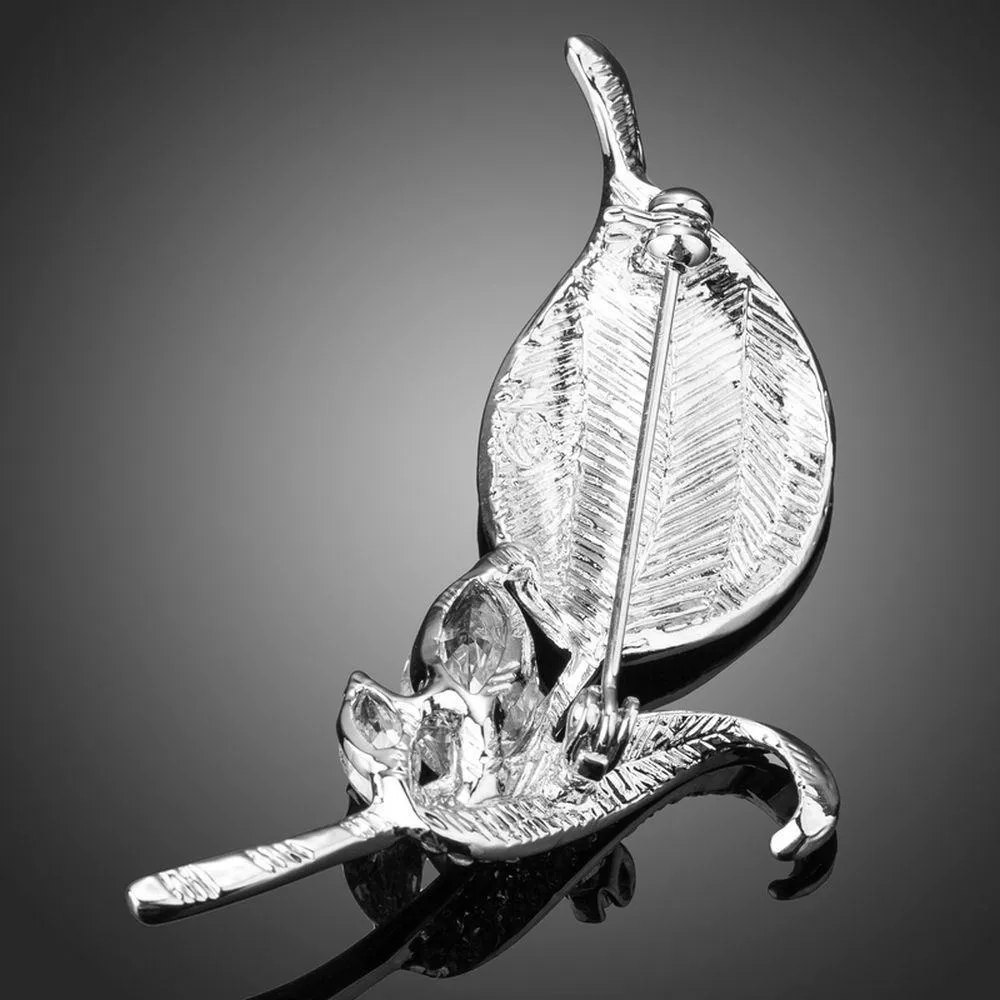 Violet Leaf Design Brooch Pin