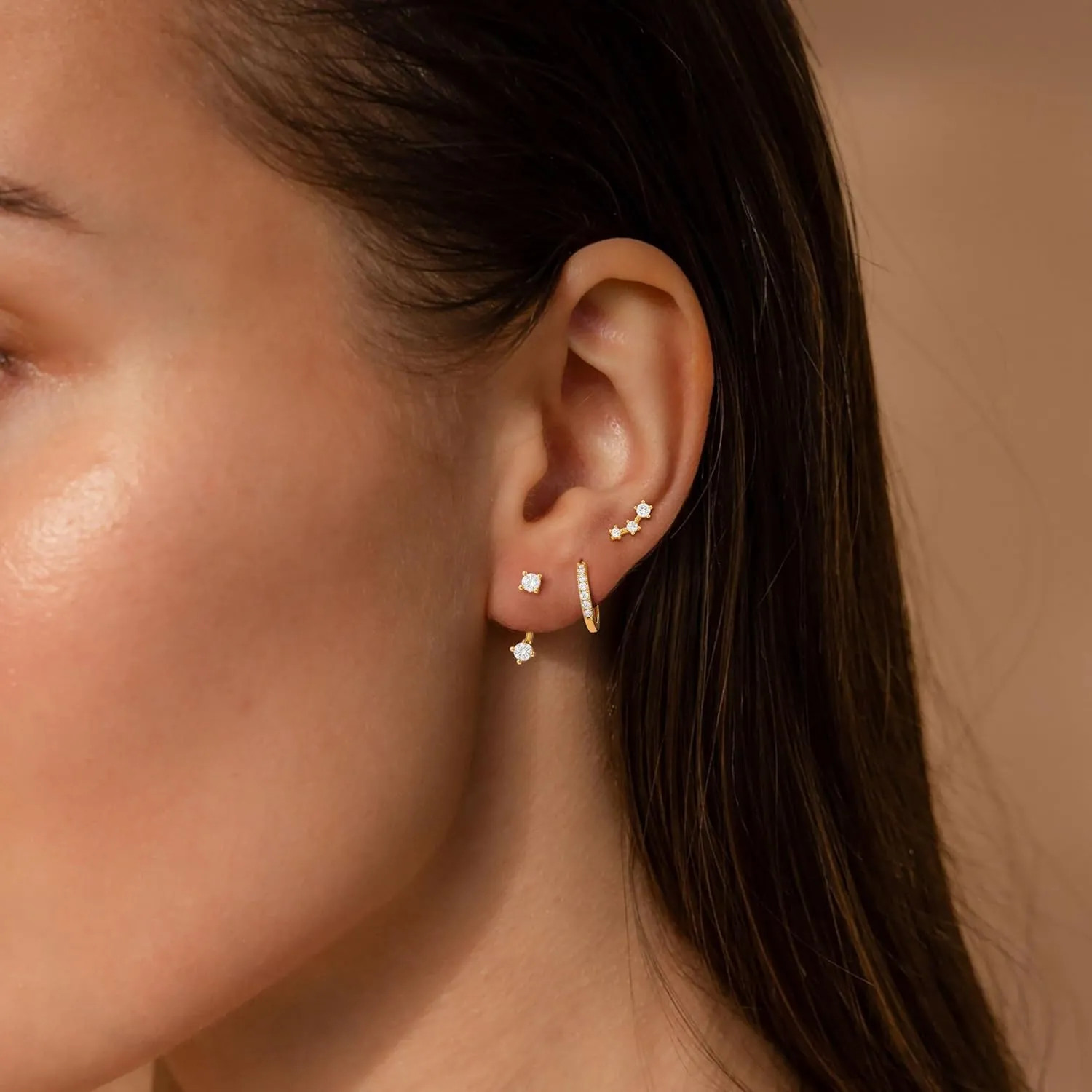 WFYOU Gold Hoop Earrings for Women Trendy 925 Sterling Silver Stud Earrings Set Hypoallergenic 14k Gold Earrings for Women Earring Stacks Dainty Huggie Small Hoop Cartilage Earrings for Women Jewelry