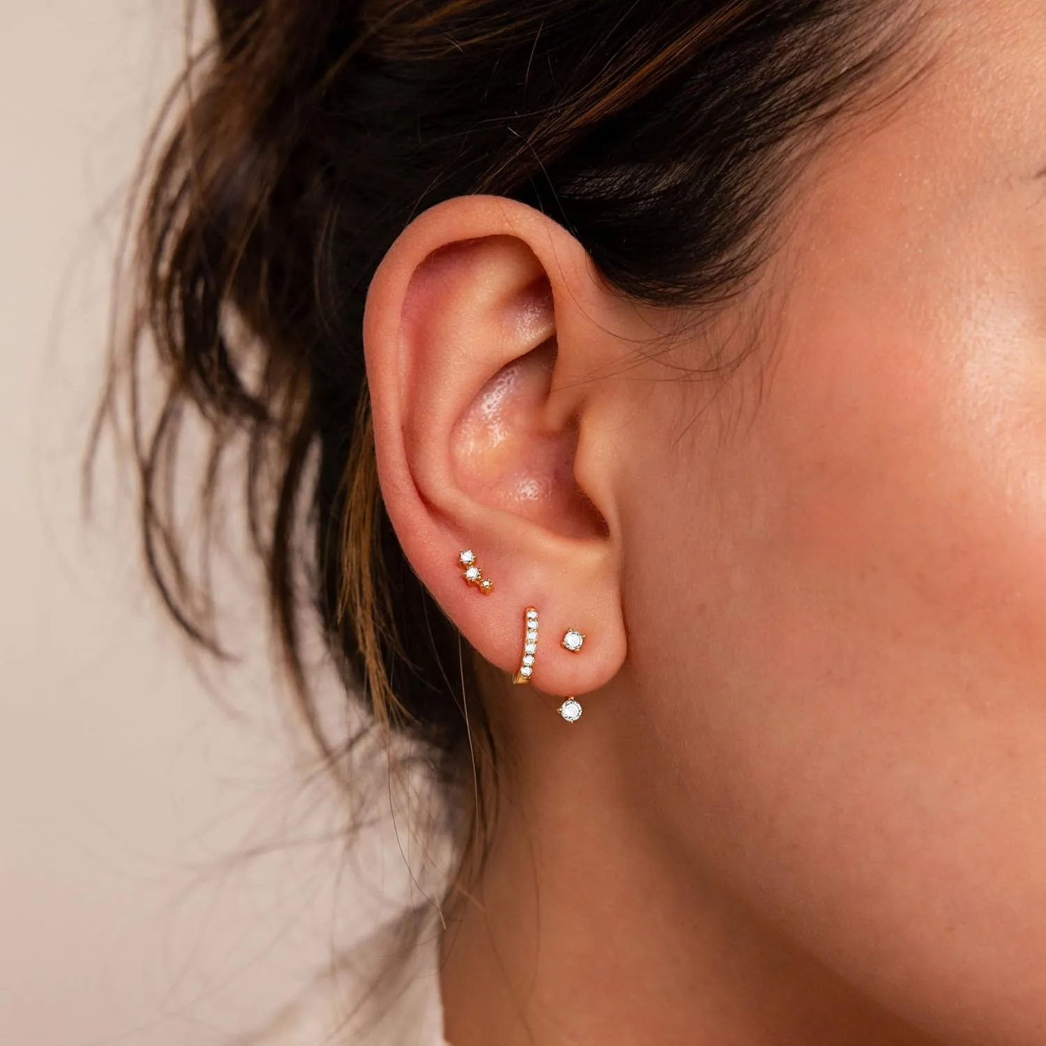 WFYOU Gold Hoop Earrings for Women Trendy 925 Sterling Silver Stud Earrings Set Hypoallergenic 14k Gold Earrings for Women Earring Stacks Dainty Huggie Small Hoop Cartilage Earrings for Women Jewelry