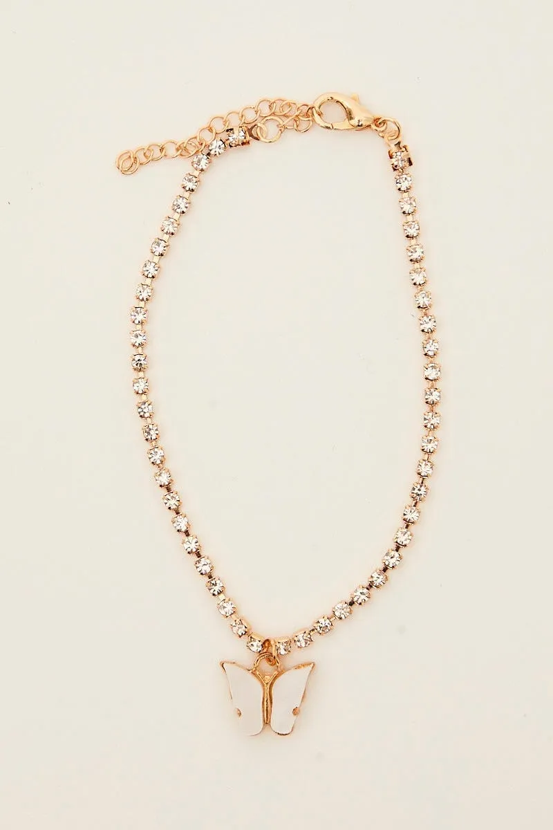 White Butterfly Charm Bracelets