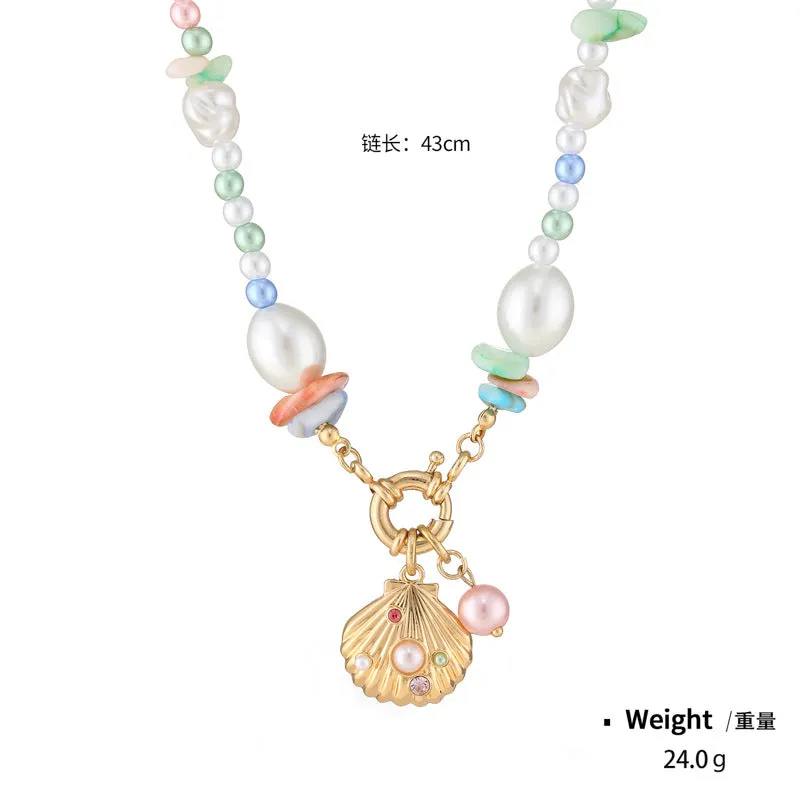 Wholesale Colorful Shell Pearl Necklace