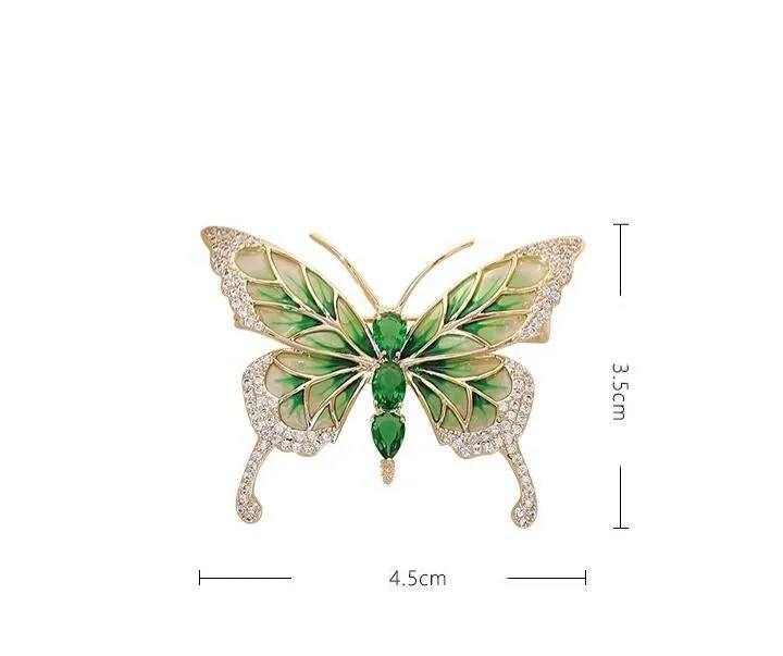 XSB093 - Green Butterfly Saree Brooch